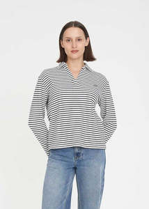 Huffer - Alfie Stripe Long Sleeve Polo