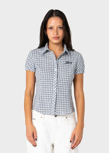 Rusty: Rusty - Missy May Check Shirt (Navy/Cream Check)