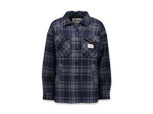 Swanndri Feldon Shelter: Womens Wool Camp Shacket - Charcoal Grid - By Feldon Shelter & Swanndri