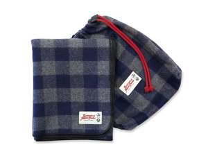 Wool Camp Blanket - Blue Check - By Feldon Shelter & Swanndri