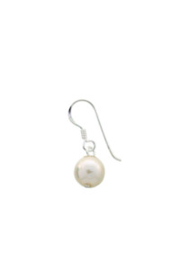 Earrings: White Pearl Drop Earrings