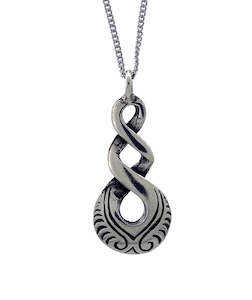 Pewter pendant triple twist