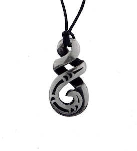 Pewter pendant triple twist