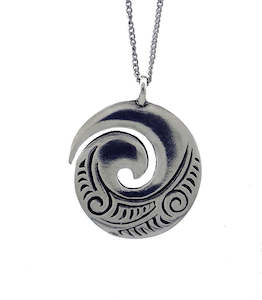 Pewter pendant spiral
