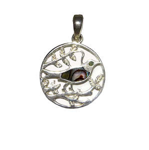 Paua Pendant Bird Sterling Silver