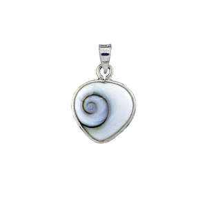 Cats Eye Pendant Heart Sterling Silver