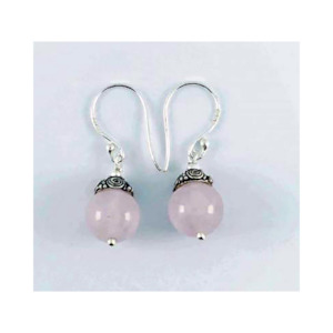Rose Quartz Bead Earrings