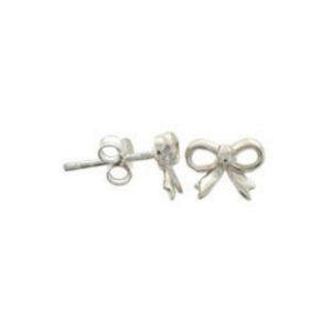 Earrings Silver: Sterling Silver Bow Stud Earrings