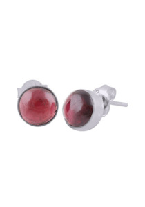 Garnet Stud in Sterling Silver