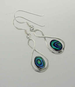 Earrings: New Zealand Paua Figure 8 Earrings in Sterling Silver