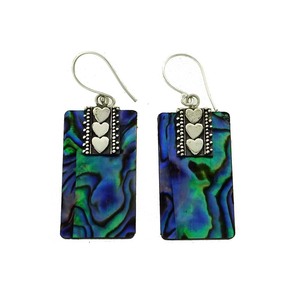 NZ Paua Shell & Stg Silver Earrings