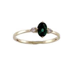 Green Quartz & Cubic Zirconia Ring
