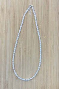 Jewellery: Pearl Necklace Irregular Shape 4x4mm