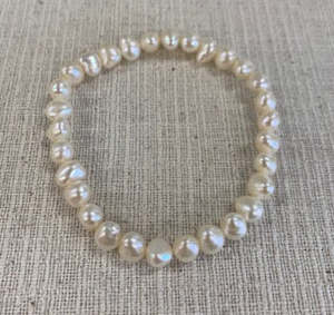 White Pearl Bracelet 8mm