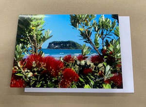 Whangamatā Pōhutukawa and Hauturu Island Greeting Card