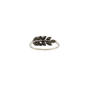 Marcasite ring leaf