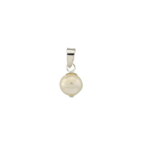 Pearl Collection: Sterling Silver Round White Pearl Pendant
