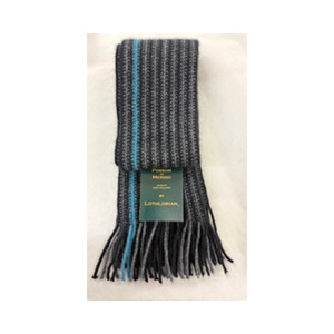 Possum Merino: Urban Striped Possum Merino Scarf - Teal