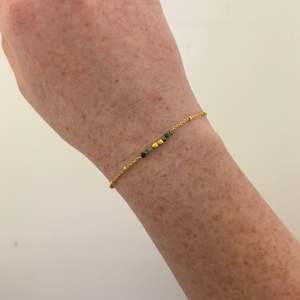 New Arrivals: Ruby Zoisite & Gold Plated Brass Bead Fine Chain Bracelet