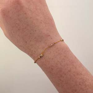 Tourmaline Bracelet on Thread with Gold Plated Beads