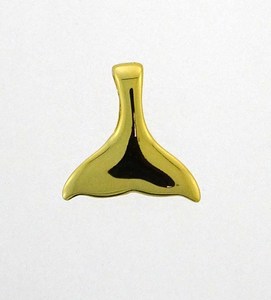 Pendants: Whale Tail Mini - Gold Plated Sterling Silver Pendant