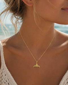 Pendants: Whale Tail Gold Plated Sterling Silver Pendant