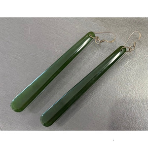 NZ Pounamu Roimata (Drop) Earrings 75mm