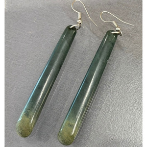 New Zealand Pounamu Roimata (Drop) Earrings 65mm