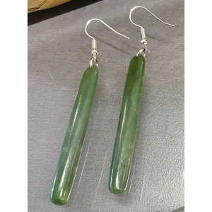 New Zealand Pounamu Roimata (Drop) Earrings 60mm