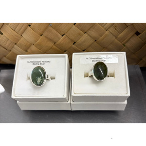 New Zealand Pounamu Ring in Sterling Silver