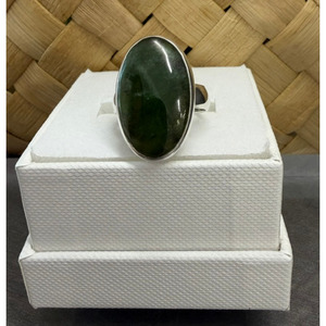New Zealand Pounamu Ring in Sterling Silver