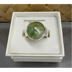 New Zealand Pounamu Ring in Sterling Silver
