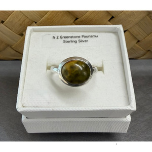 New Zealand Pounamu Ring in Sterling Silver