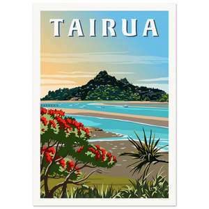 Art Prints: New Zealand Travel Poster - Tairua