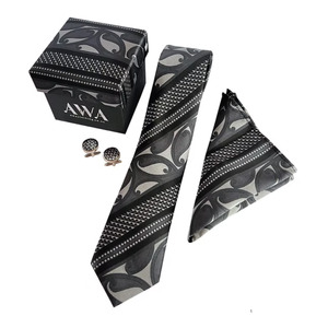 New Arrivals: Boxed Tie Set - Black / Silver