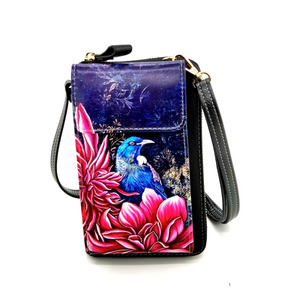 New Arrivals: Leather Wallet / Bag with Cell Phone Pocket - Tui in Dahlias