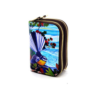 New Arrivals: Leather Double Card Holder - Rangitoto and Fantail