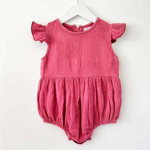 Vintage Plume Muslin Romper, Size 2