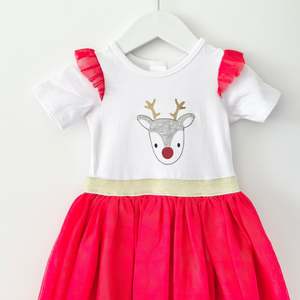 Christmas Outfits: Teeny Weeny Reindeer Tutu Dress, 6-12m