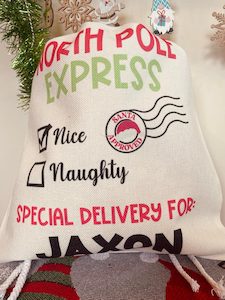 Christmas Sacks: North Pole Express, Special Delivery for: ......