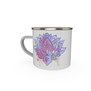Enamel Mugs: Lotus Blue