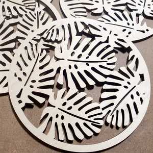 Accessories: Round Monstera Leaf Coasters
