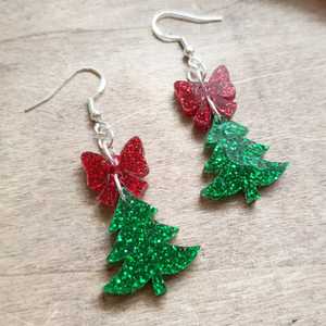 Occasions: Christmas Tree & Bow Earrings