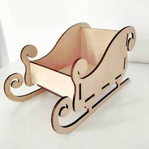 Occasions: Wooden Christmas Gift Sleigh Present Holder