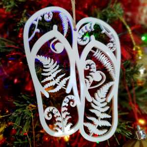 Kiwiana Fern Jandals Ornament