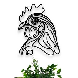 Home Decor: Line Art Chicken Head Décor