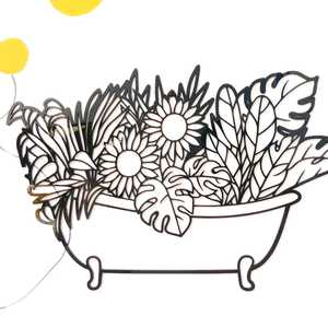 Home Decor: Flower Bathtub Wall Art