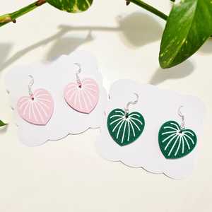 Anthurium Heart-Shaped Earrings