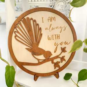 Memorial Items: Wooden Fantail Memorial Plaque