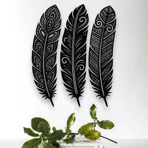 Nz Decor: Detailed Huia Feather Trio
